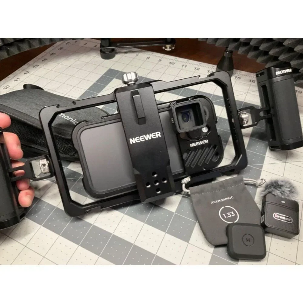 Upgraded Phone Rig Vlogging Kit, Video Stabilizer with Dual Handle